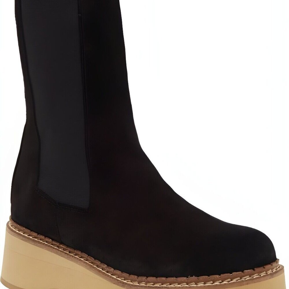 Paloma Barcelo EU size 39 US Eerin Black tall Chelsea Boots Suede - orig $400